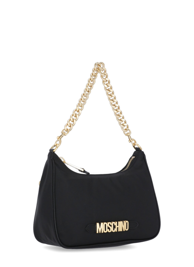 Shop Moschino Shoulder Bag With Logo In Black