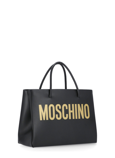 Shop Moschino Hand Bag With Logo In Black