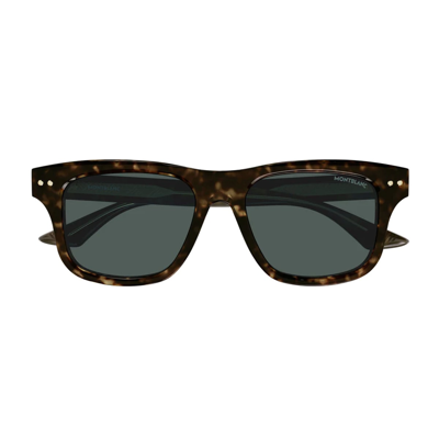Shop Montblanc Mb0319s Linea Snowcap 002 Sunglasses In Marrone