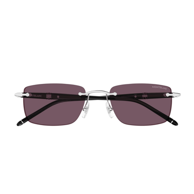 Shop Montblanc Mb0344s Linea Meisterstück 002 Sunglasses In Nero
