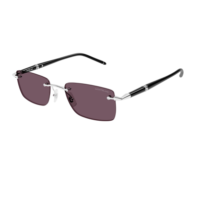 Shop Montblanc Mb0344s Linea Meisterstück 002 Sunglasses In Nero