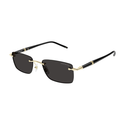 Shop Montblanc Mb0344s Linea Meisterstück Sunglasses In Nero