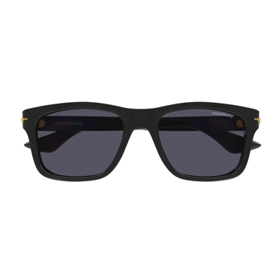 Shop Montblanc Mb0263s Linea Nib 001 Sunglasses In Nero