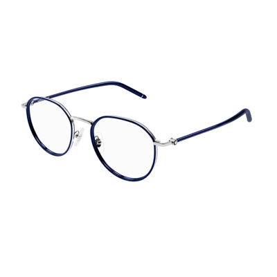 Shop Montblanc Mb0342oa Linea Meisterstück 004 Glasses In Blu
