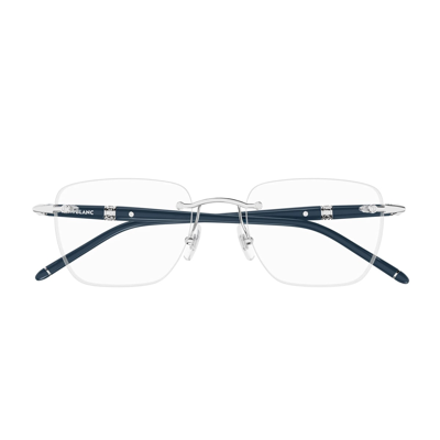 Shop Montblanc Mb0346o Linea Meisterstück 002 Glasses In Argento