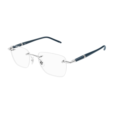 Shop Montblanc Mb0346o Linea Meisterstück 002 Glasses In Argento