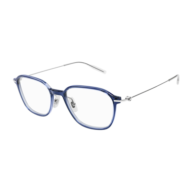 Shop Montblanc Mb0207o Linea Established 003 Glasses In Blu