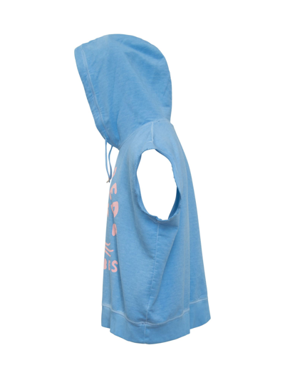 Shop Dsquared2 Hoodie With Logo Print In Light Blue