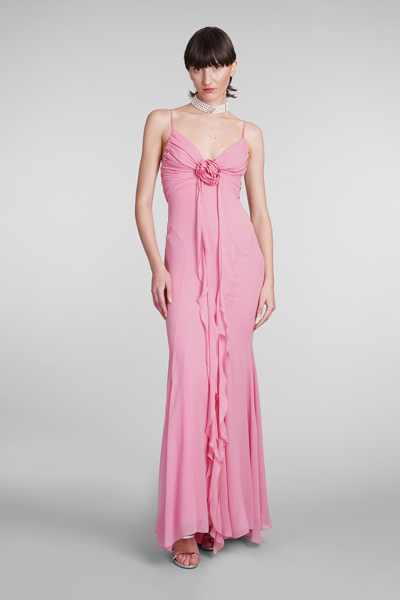 Shop Blumarine Dress In Rose-pink Silk
