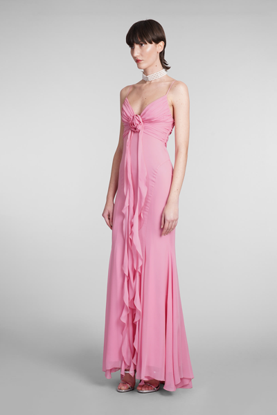Shop Blumarine Dress In Rose-pink Silk
