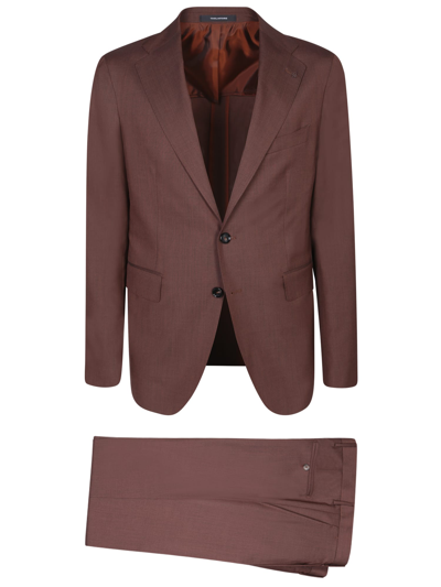 Shop Tagliatore Vesuvio Brown Suit