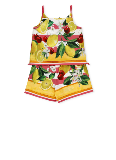 Shop Dolce & Gabbana Two-piece Cotton Set In Multicolour