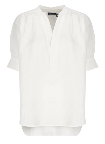 Shop Ralph Lauren Linen Shirt In White