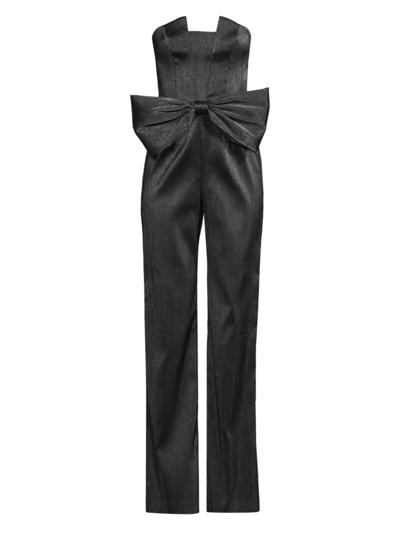 Shop Black Halo Women's Eve Jacie Bow Jumpsuit In Lucid Night