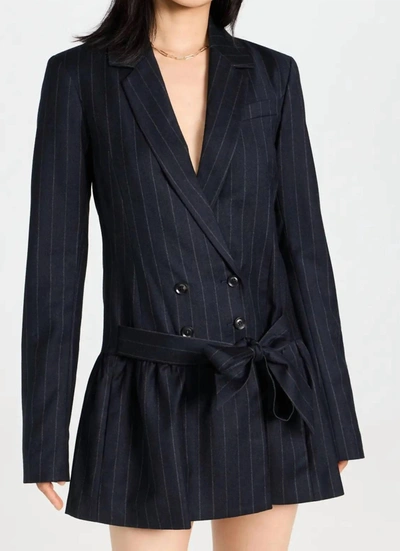 Shop Marissa Webb Ainsley Pinstripe Drop Waist Blazer Dress In Tatum Pinstripe In Black
