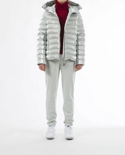 Shop Parajumpers Melua Short Puffers In Mochi In Silver