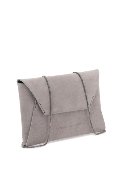Shop Brunello Cucinelli Shoulder Bag In Grey