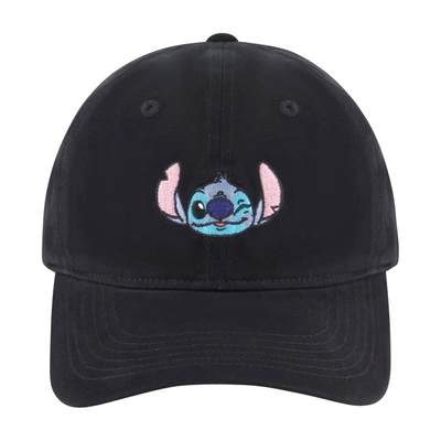 Shop Disney Stitch Winky Face Embroidery Dad Cap In Black