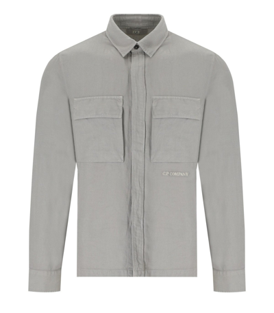 Shop C.p. Company Broken Drizzle Grey Overshirt