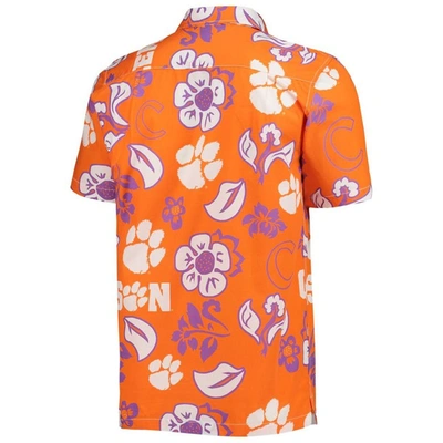 Shop Wes & Willy Orange Clemson Tigers Floral Button-up Shirt