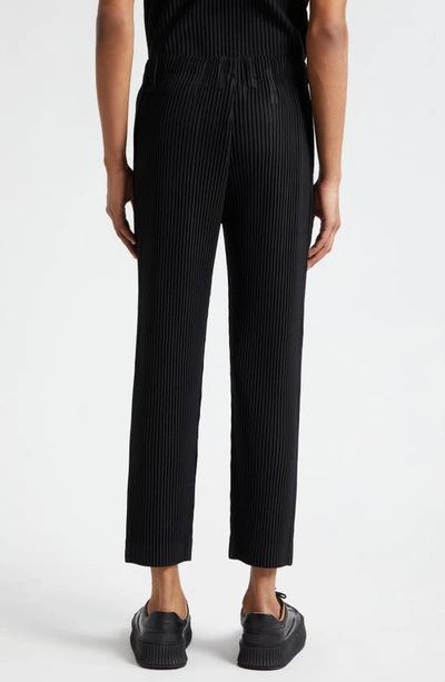 Shop Issey Miyake Pleated Pull-on Pants In Black