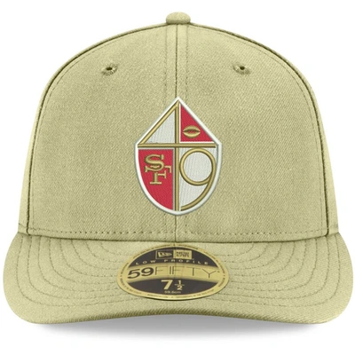 Shop New Era Gold San Francisco 49ers Omaha Throwback Low Profile 59fifty Fitted Hat In Vegas Gold
