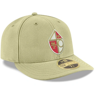Shop New Era Gold San Francisco 49ers Omaha Throwback Low Profile 59fifty Fitted Hat In Vegas Gold