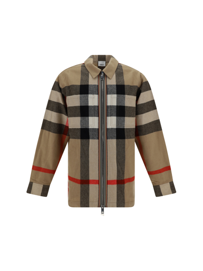 Shop Burberry Hague Casual Jacket In Archive Beige Ip Chk