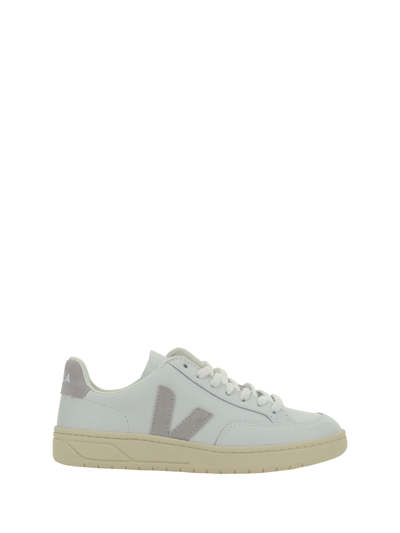 Shop Veja V-12 Sneakers In Extra-white_light-grey