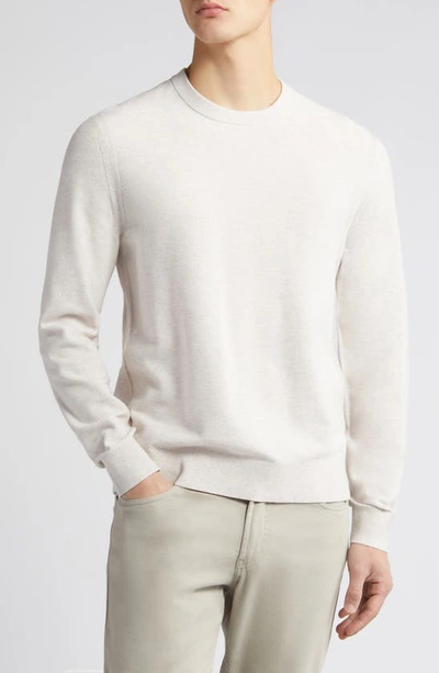 Shop Theory Riland Crewneck Sweater In Melange Ivory