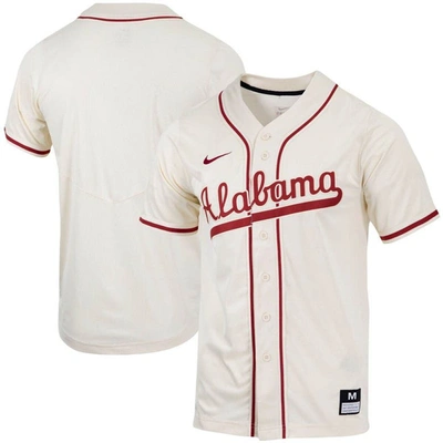 Shop Nike Natural Alabama Crimson Tide Replica Full-button Baseball Jersey