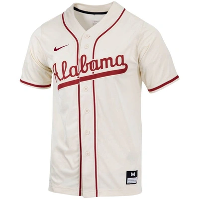 Shop Nike Natural Alabama Crimson Tide Replica Full-button Baseball Jersey