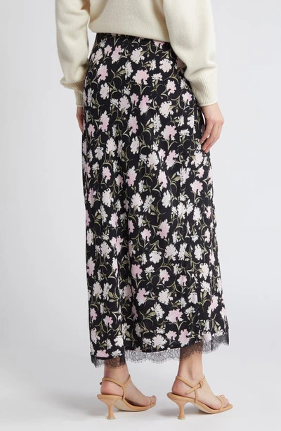 Shop Loveshackfancy Castle Floral Midi Skirt In Night Pearl