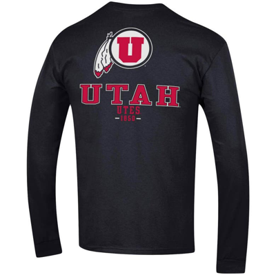 Shop Champion Black Utah Utes Team Stack Long Sleeve T-shirt
