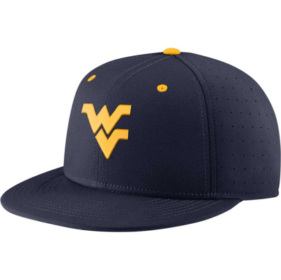 Shop Nike Navy West Virginia Mountaineers Aero True Baseball Performance Fitted Hat