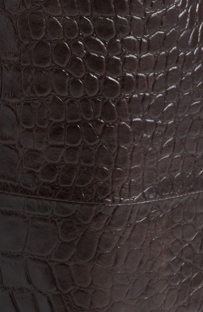 Shop Saks Potts Scarlett Croc Embossed Leather Pants In Brown Croco
