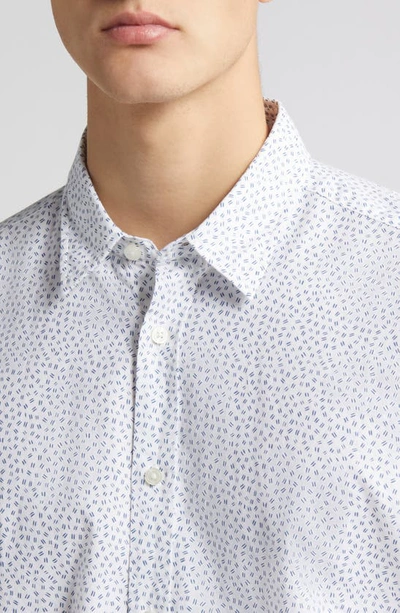 Shop Hugo Boss Liam Ditsy Print Button-up Shirt In White