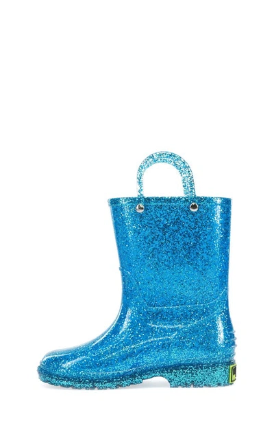 Shop Western Chief Glitter Waterproof Rain Boot In Turquoise