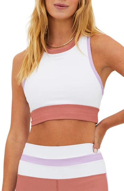 Shop Beach Riot Gwen Colorblock Crop Tank In Fairy Colorblock