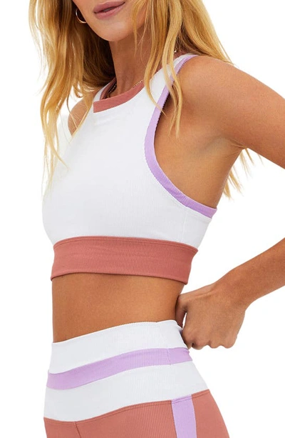 Shop Beach Riot Gwen Colorblock Crop Tank In Fairy Colorblock