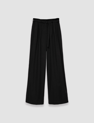 Shop Joseph Light Cotton Sateen Tunis Trousers In Black