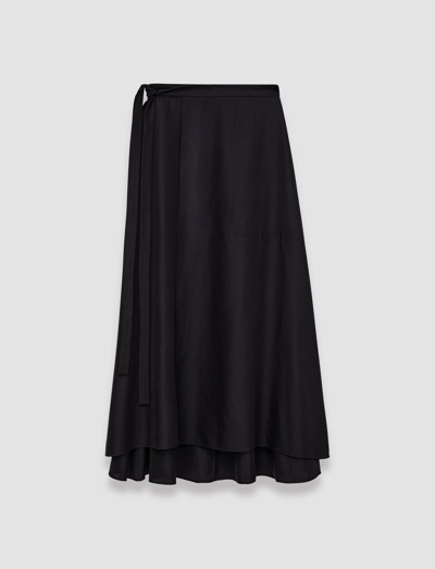 Shop Joseph Light Cotton Sateen Alix Skirt In Black