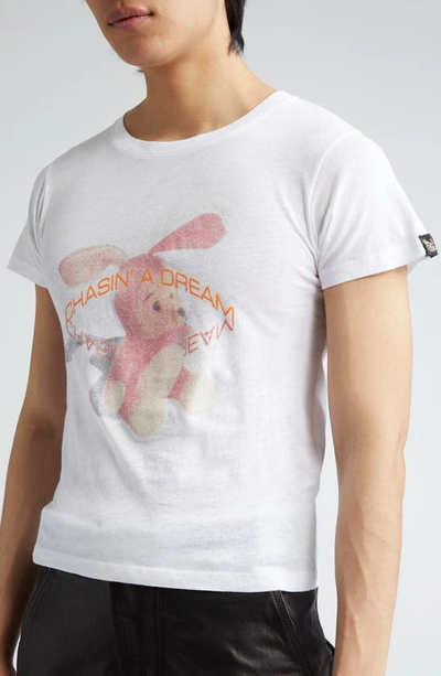 Shop Martine Rose Shrunken Graphic T-shirt In White/ Noisy Bunny