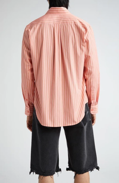 Shop Martine Rose Classic Shirt In Pink/ Green Stripe