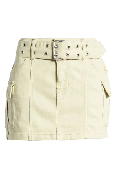 Pacsun Carson Belted Denim Cargo Miniskirt In Green