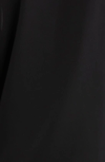 Theory Black Crewneck Top With Ruched Details On The Front In Black