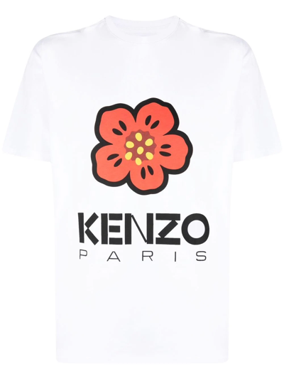 Shop Kenzo T-shirt  Boke Flower In White