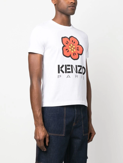 Shop Kenzo T-shirt  Boke Flower In White