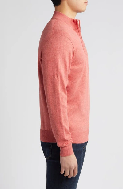 Shop Peter Millar Whitaker Quarter-zip Sweater In Clay Rose