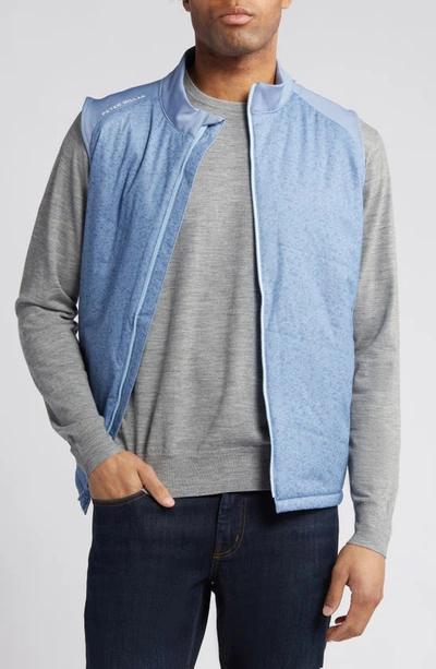 Shop Peter Millar Fuse Water Resistant Mixed Media Vest In Infinity